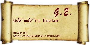 Gömöri Eszter névjegykártya